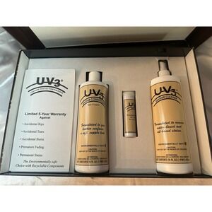 UV3 Leather Furniture/Auto Protection Package Care Kit Detail New/open Box
